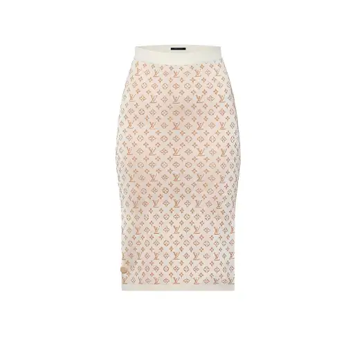LOUIS VUITTON Monogram Jacquard Knit Skirt