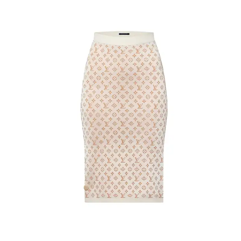 LOUIS VUITTON Monogram Jacquard Knit Skirt