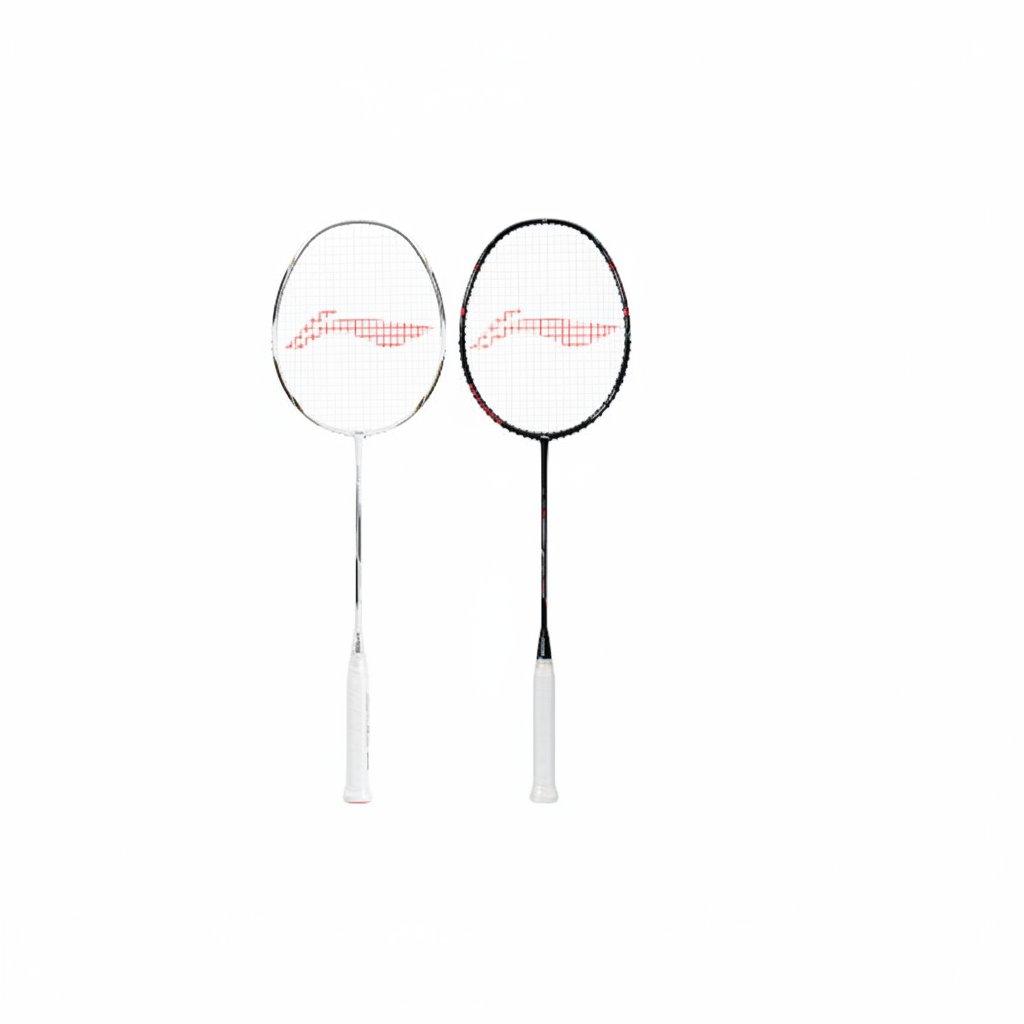 Li Ning Thunder Mini Cannon Badminton Rackets Offensive Type Heavy Head, Stiff Shaft Entry level White+Black