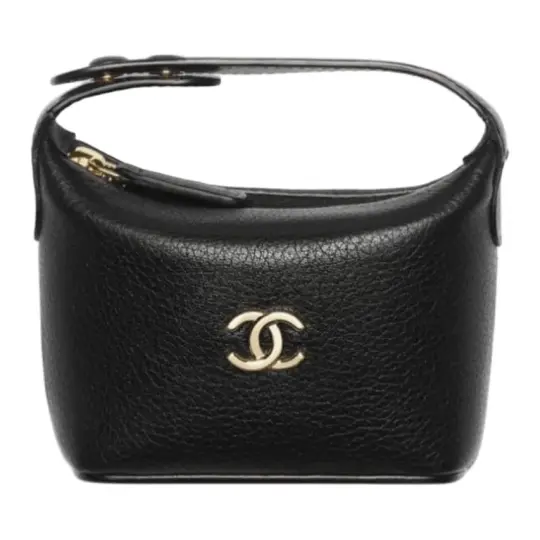 CHANEL Сумка из овчины с логотипом Chanel 26M Coco-Beach Beach Series Gold Label, мини-сумка из овчины, женская, черная