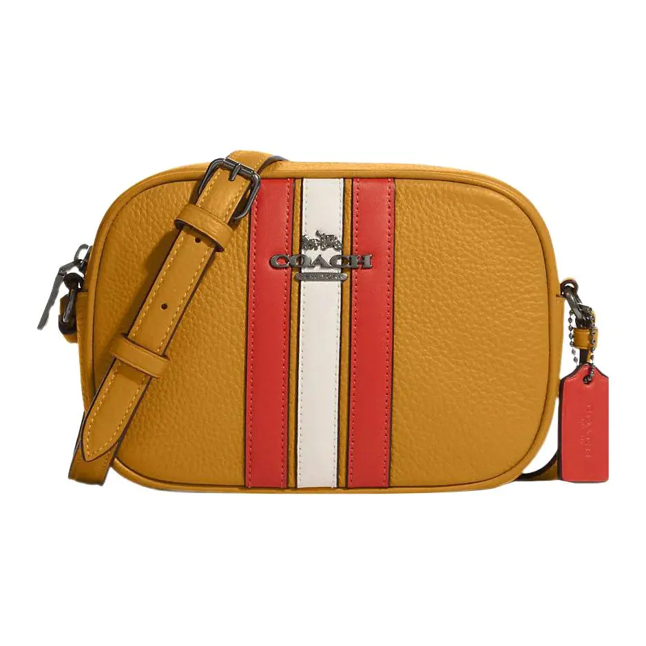 COACH Jamie Leather Camera Bag, Shoulder Bag, Crossbody Bag Small Women's Daffodil Color