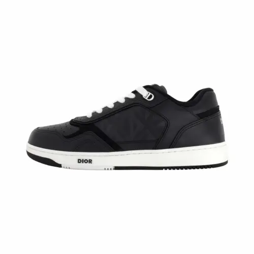 DIOR B27 Leather Logo Low top Stylish Skateboarding Shoes Men's Black