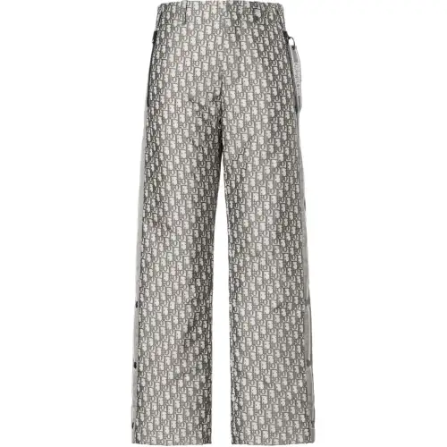DIOR Casual Pants Unisex Gray Moderate Straight Fit Pants