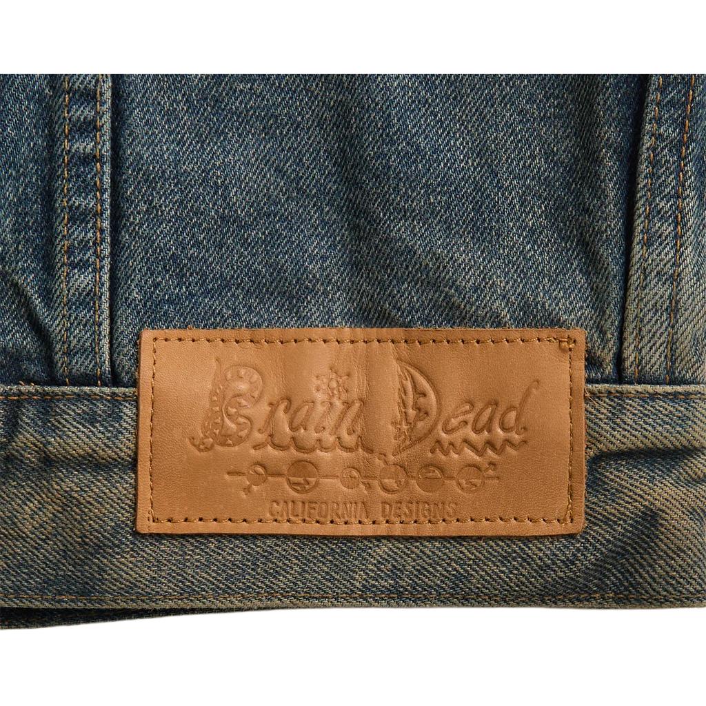 Мужская куртка Brain Dead Denim Trucker Jacket (синяя) — фото 3