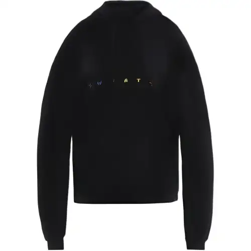 Vetements Sweatshirts Unisex Black Hooded Non Detachable Moderate Regular