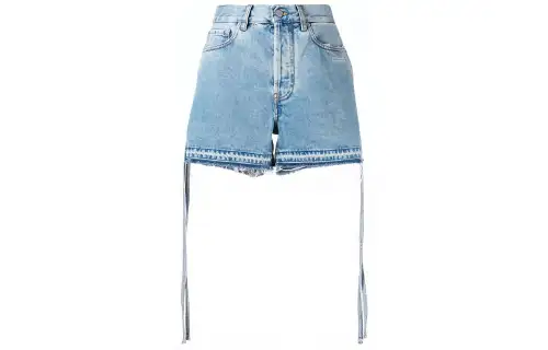 OFF WHITE Side Tie Denim Shorts