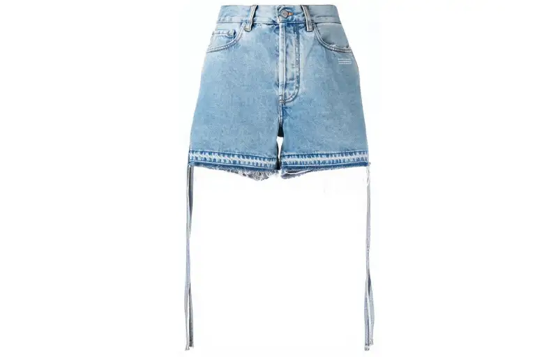 OFF WHITE Side Tie Denim Shorts