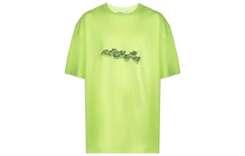 OFF WHITE SS20 T Shirts Men's Neon Green Crew Neck Moderate Straight Fit