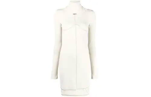 OFF-WHITE logo-print jersey dress