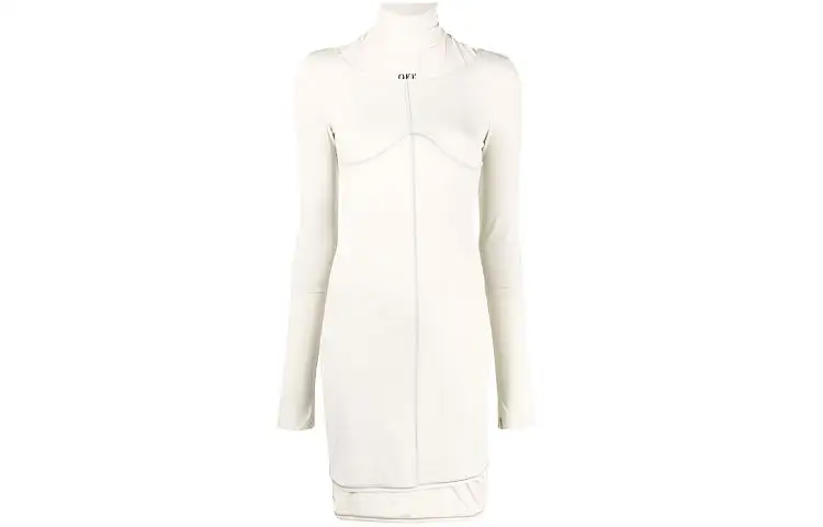 OFF-WHITE logo-print jersey dress