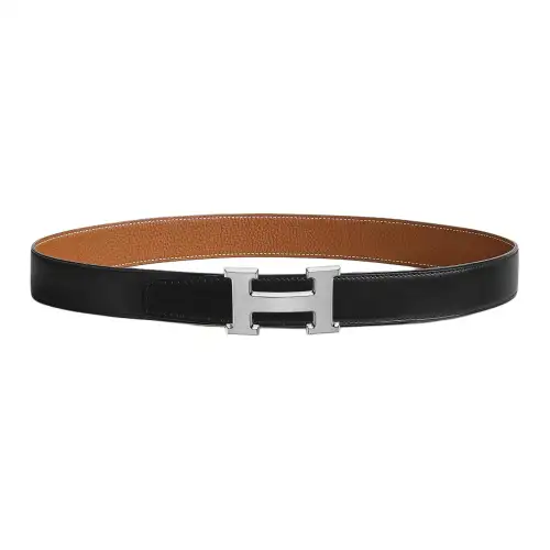 HERMES Togo Calfskin Leather Belts Men's Width 3.2cm