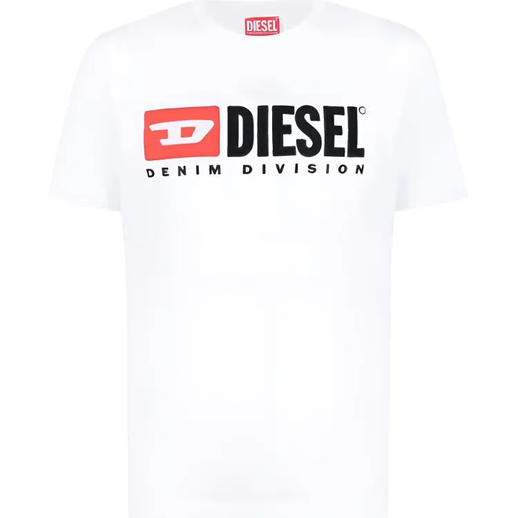 DIESEL T-Shirts Men's White Crew Neck Moderate Straight Fit