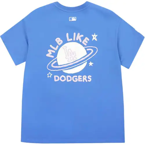 MLB Los Angeles Dodgers T Shirts Unisex Blue Crew Neck Moderate Straight Fit