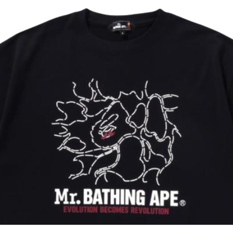 Мужская футболка A BATHING APE A BATHING APE SS25 T (черная с камуфляжем) — фото 2