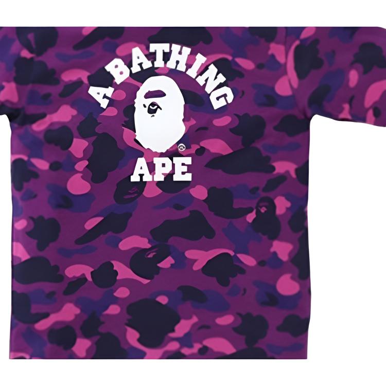 Футболка A BATHING APE Color Camo College Tee (пурпурный) — фото 2