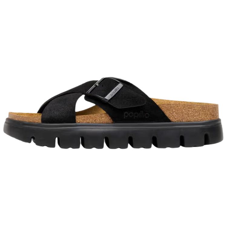 Женские сандалии Birkenstock Siena Chunky LEVE (черно-коричневые)