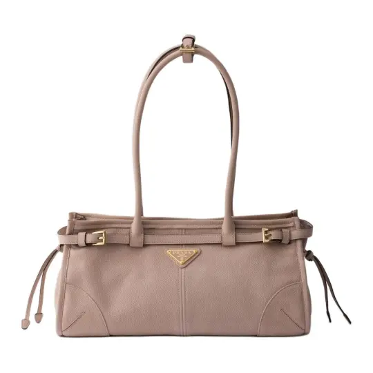 PRADA Сумка на плечо Prada Bonnie из воловьей кожи с логотипом, средняя женская, розовая