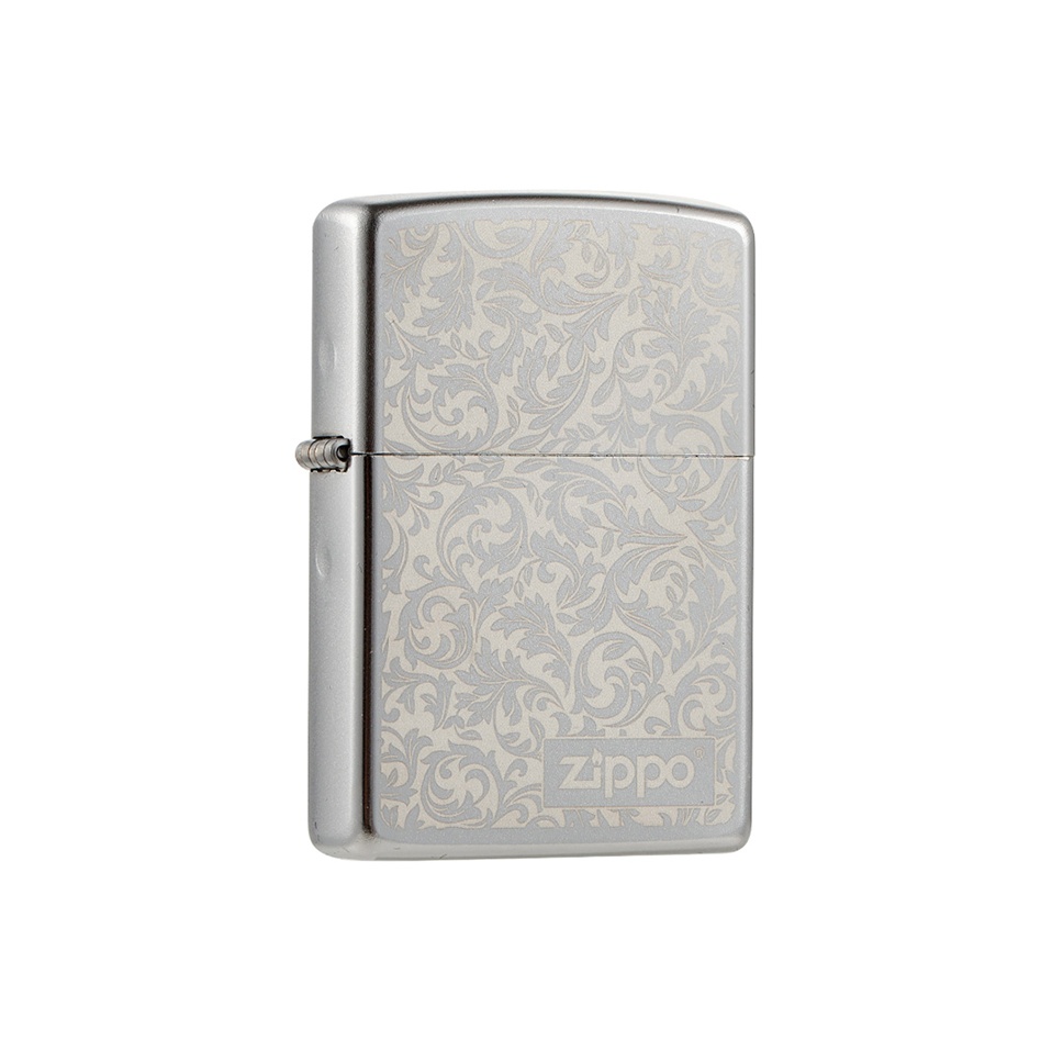 ZIPPO Popular series Satin chrome plating Double-sided vines for good luck Zippo that boys can’t refuse Practical windproof kerosene lighter gift box