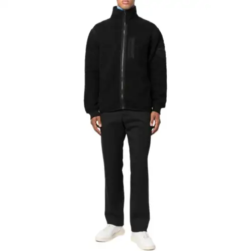STONE ISLAND Jackets Men's Black Stand Collar Moderate Other