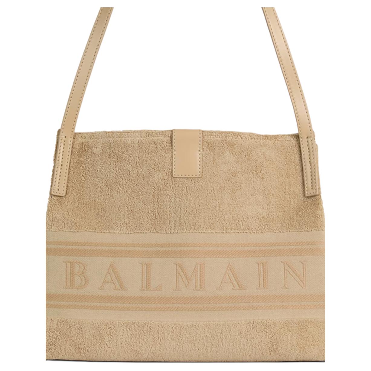 Женская сумка BALMAIN Release Logo (бежевая) — фото 6