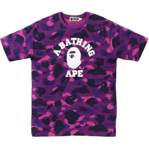A BATHING APE ® Color Camo College Cotton T shirt