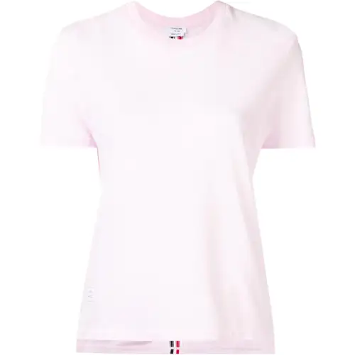 THOM BROWNE T Shirts Women's Pink Crew Neck Moderate Straight Fit