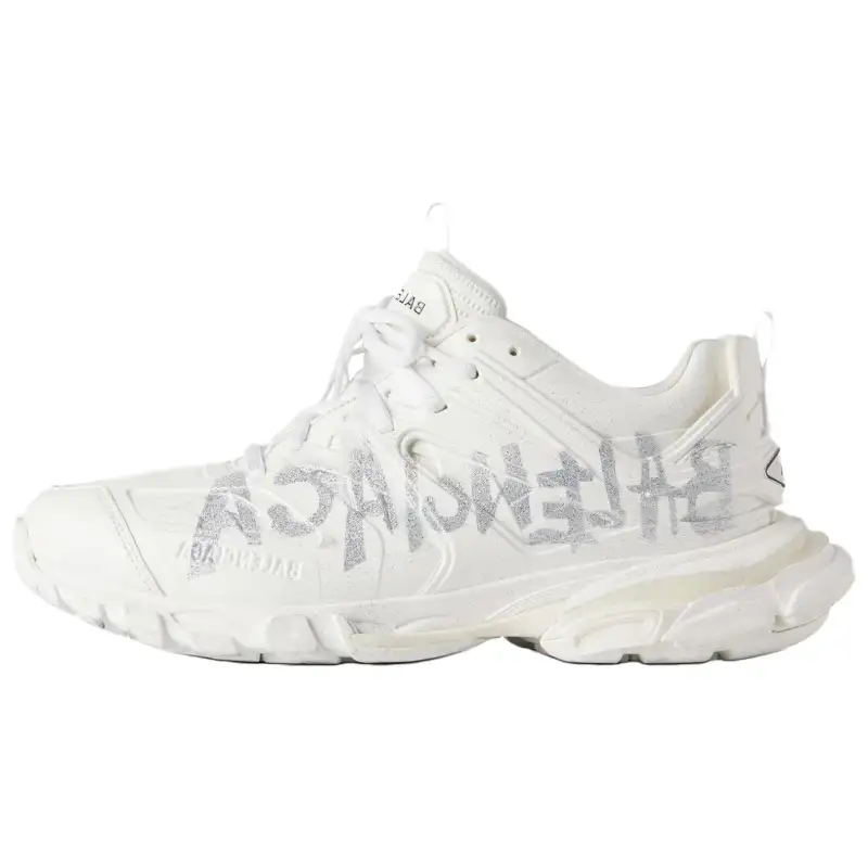 Balenciaga Track Nail Polish Low top Chunky Sneakers Women's White