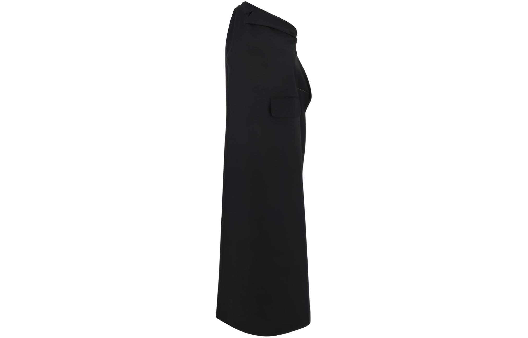 MM6 Maison Margiela Solid long asymmetrical navy dress