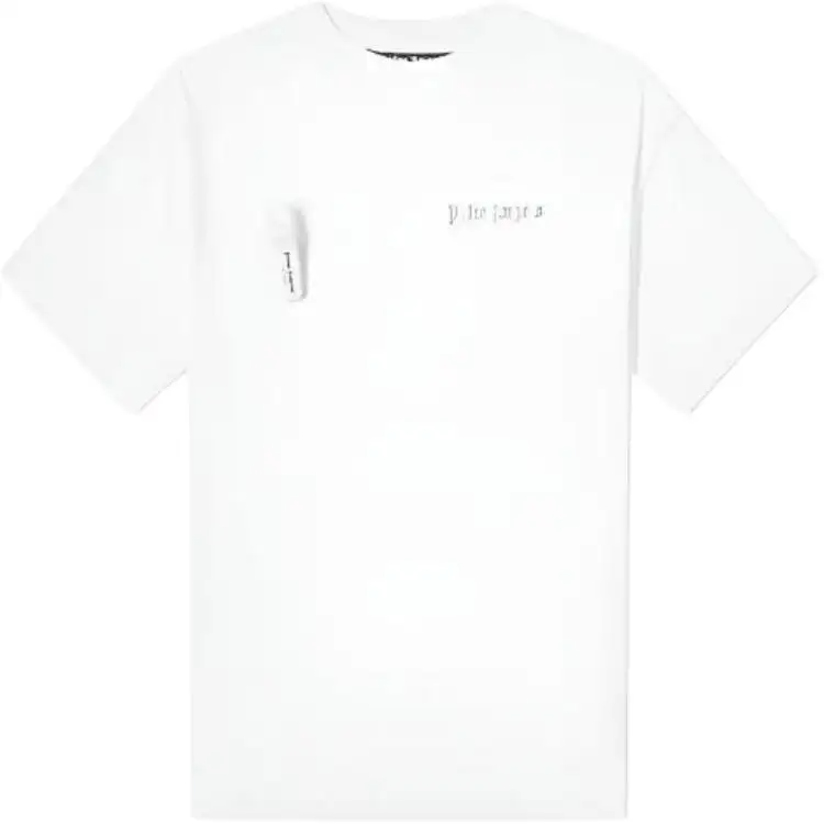 PALM ANGELS T Shirts Men's White Crew Neck Moderate Straight Fit