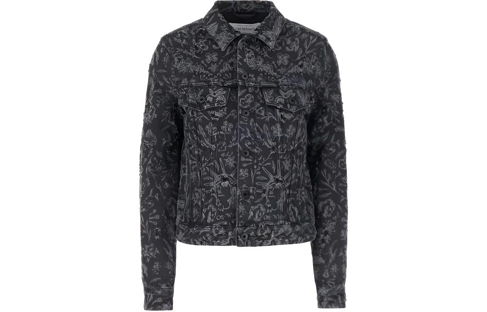 OFF-WHITE Tattoo distressed denim jacket