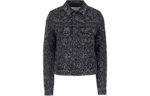 OFF-WHITE Tattoo distressed denim jacket