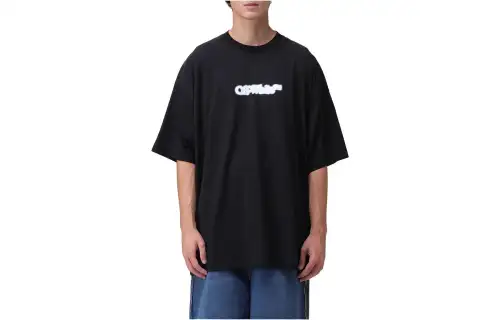 OFF-WHITE Blurred Logo-print Cotton T-shirt