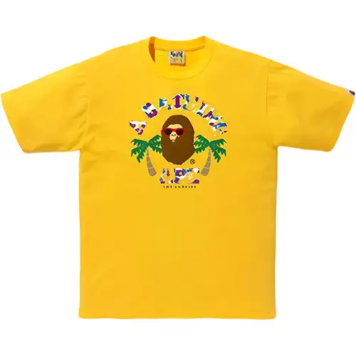 A BATHING APE Head Series T Shirt Men's Yellow