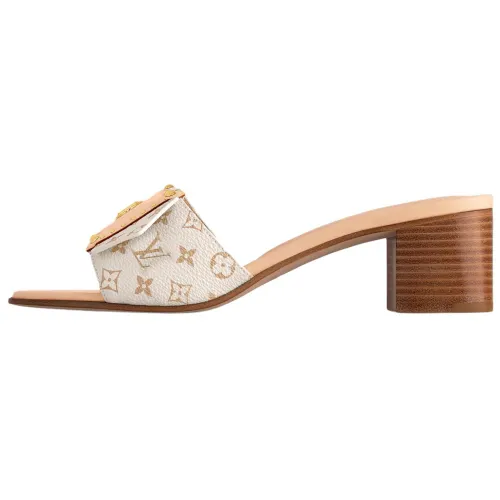 LOUIS VUITTON Slide Slippers 4.5cm Women's Beige