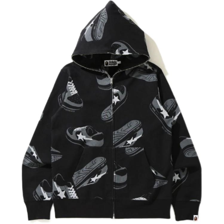 Мужское худи A BATHING APE Bape Кардиган (черное)