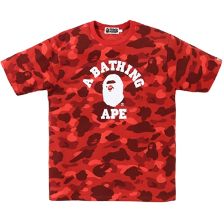 Футболка A BATHING APE Color Camo College Tee (красный камуфляж)