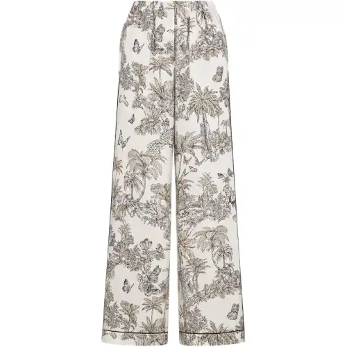 DIOR Dioriviera Casual Pants Women's White Moderate Straight Fit Pants