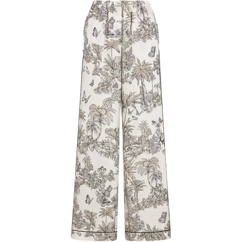 DIOR Dioriviera Casual Pants Women's White Moderate Straight Fit Pants