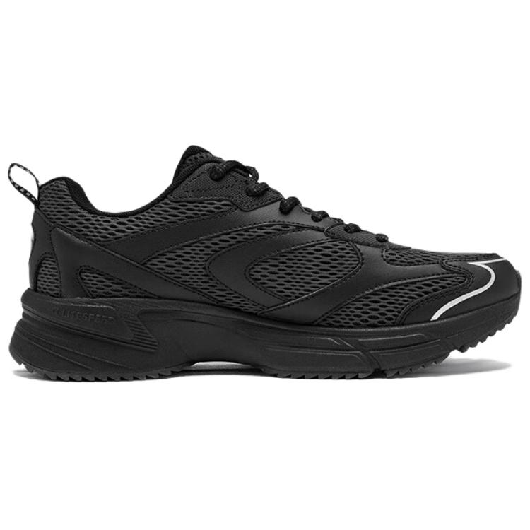 QIAODAN Non slip Lightweight Low top Casual Running Shoes Men’s Black Gray