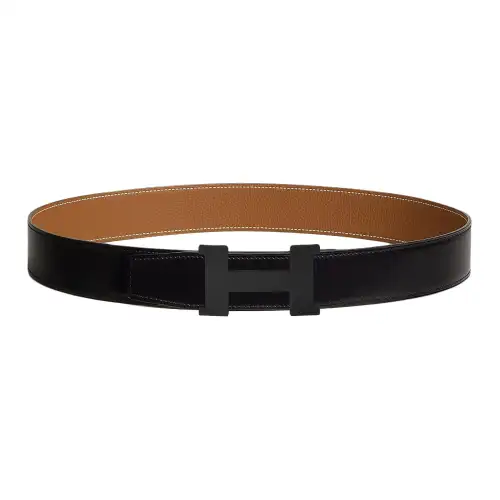 HERMES Constance Leather Calfskin Leather Belts Men's Width 3.8cm