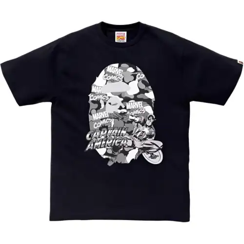 A BATHING APE x Rvel Camo Tee , T Shirt Unisex Black