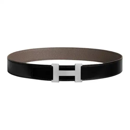HERMES Constance Calfskin Leather Belts Men's Width 3.8cm