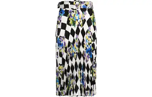 OFF-WHITE check plisse printed skirt