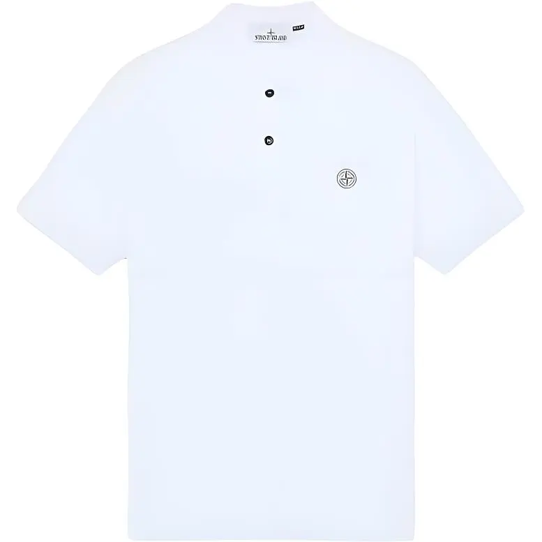 STONE ISLAND Logo Patch Short Sleeved Polo Shirt