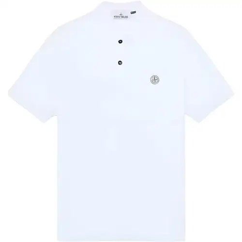 STONE ISLAND Logo Patch Short Sleeved Polo Shirt