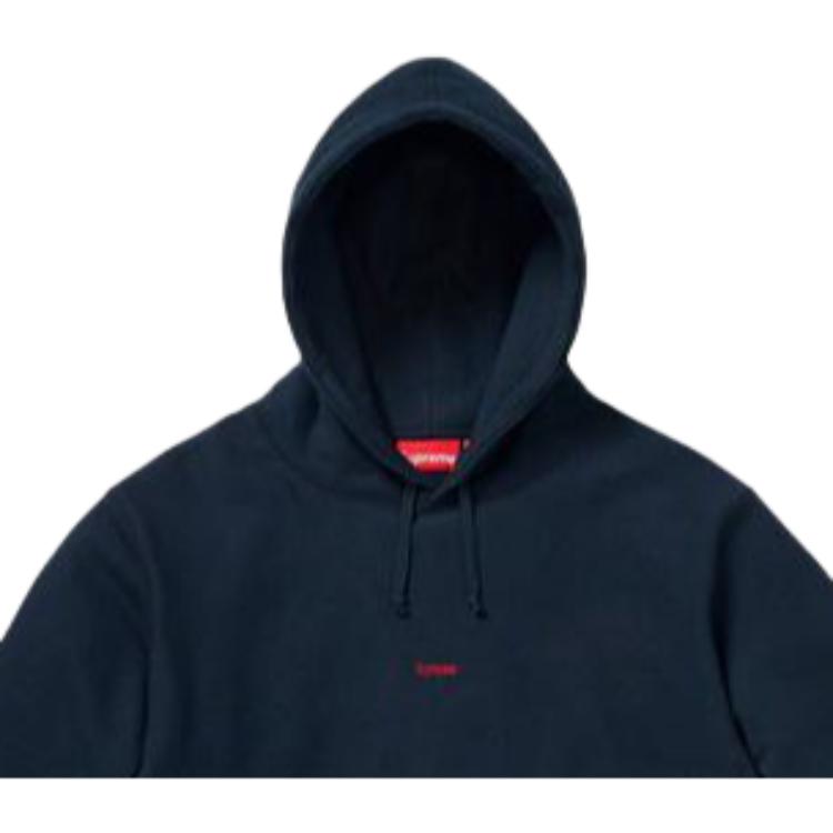 Худи Supreme FW19 Week 9 Micro Logo Hooded Sweatshirt (темно-синее) — фото 6