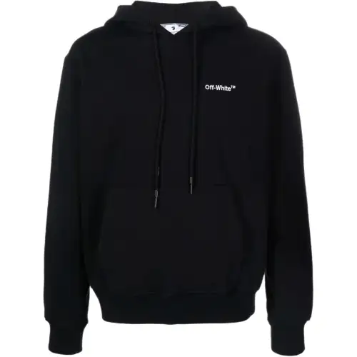OFF-WHITE logo-embroidered cotton hoodie