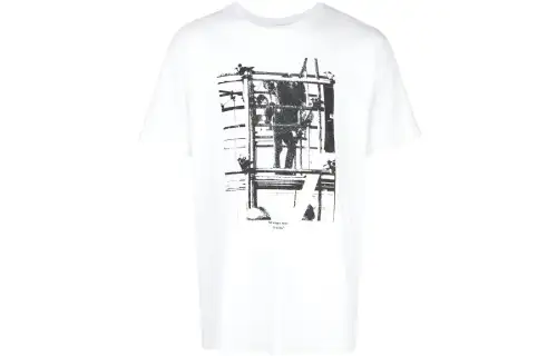 OFF WHITE SS22 T Shirts Men's White Crew Neck Moderate Straight Fit