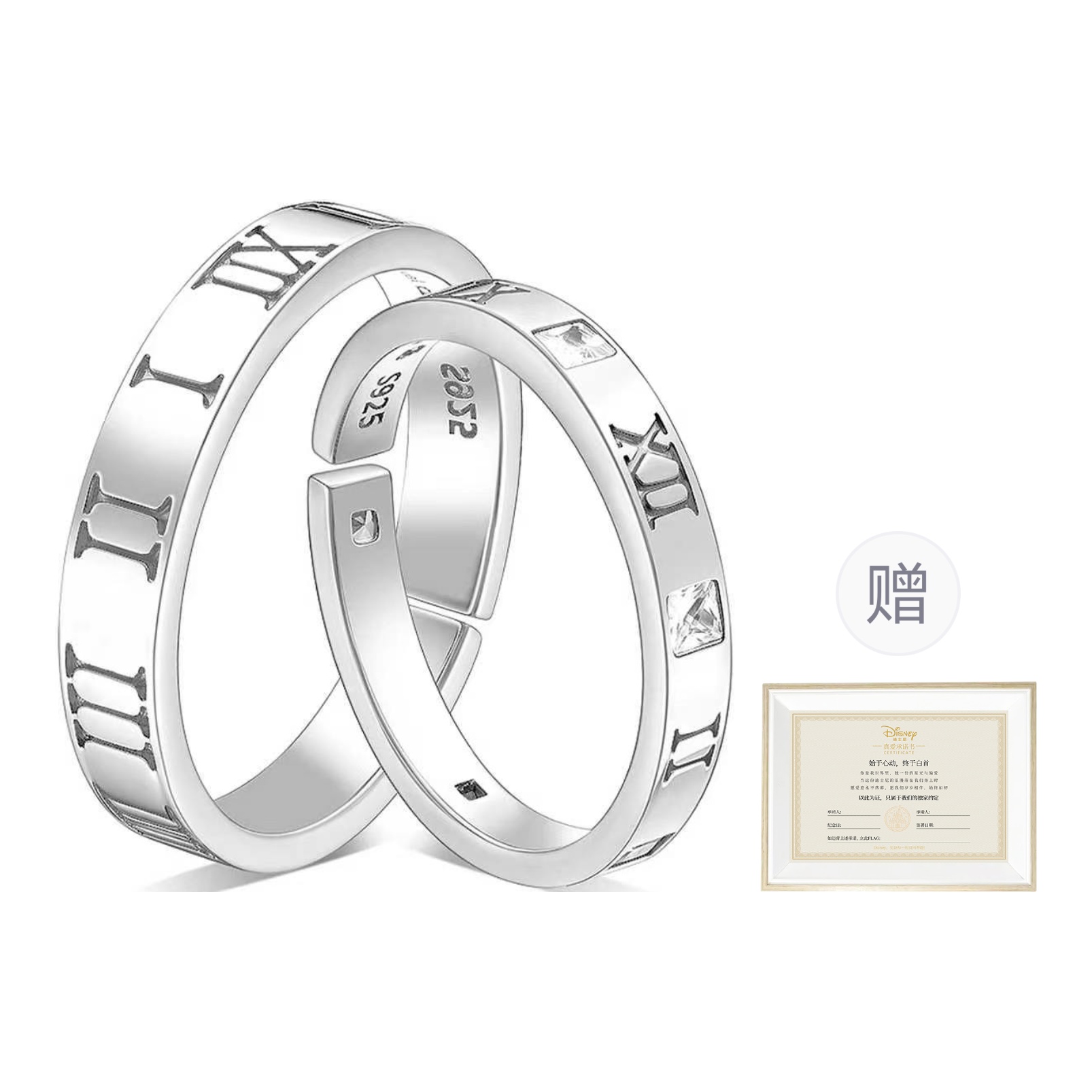 Disney, individual photo, digital retro universal commemorative stone inlay, adjustable ring for men and women, custom-made, simple and elegant design, silver 925 sample, for beloved