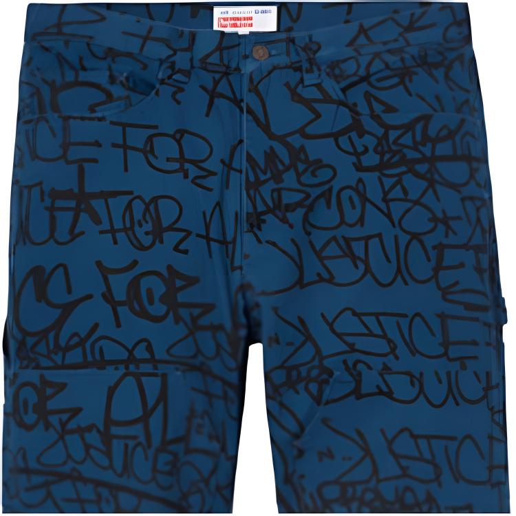 Штаны Supreme FW18 Comme des Garcons SHIRT Canvas Painter Pant Navy (морской синий) — фото 3
